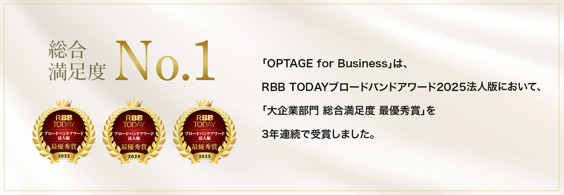 総合満足度No.1