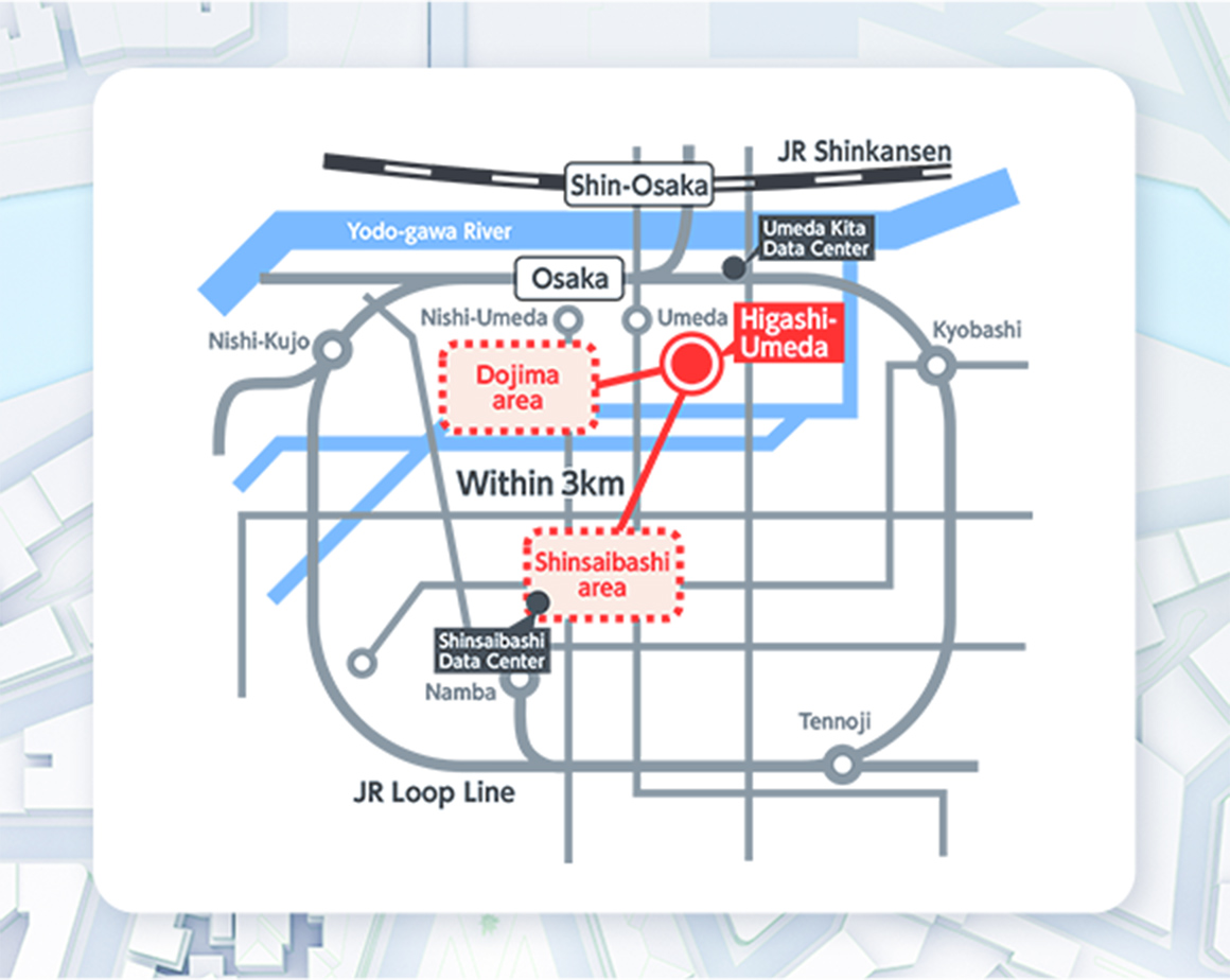 Sonezaki Data Center (OC1) Location