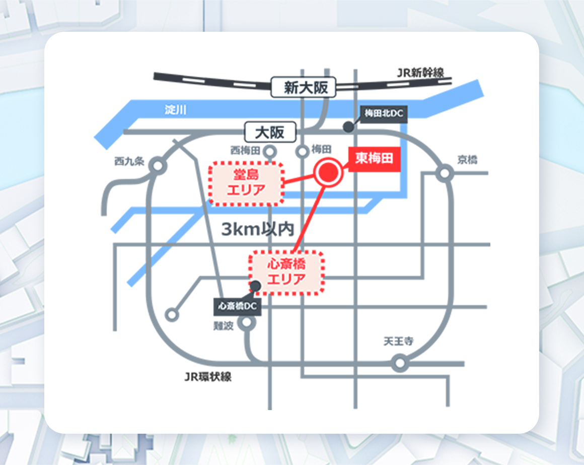 曽根崎データセンター（OC1）地図